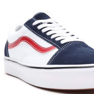 Vans - Tri-Tone Comfycush Old Skool Sneakers Dress Blues / Blue / Red –