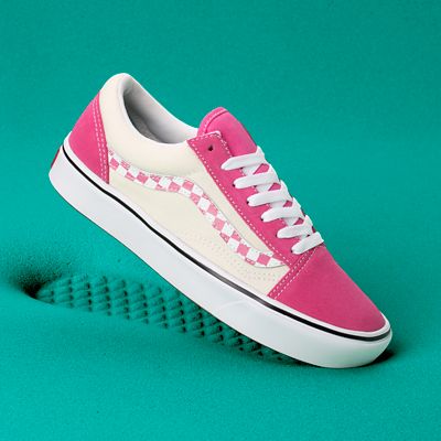 vans noir motif rose