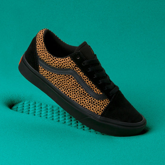 Tiny Cheetah ComfyCush Old Skool Shoes | Black, Brown | Vans