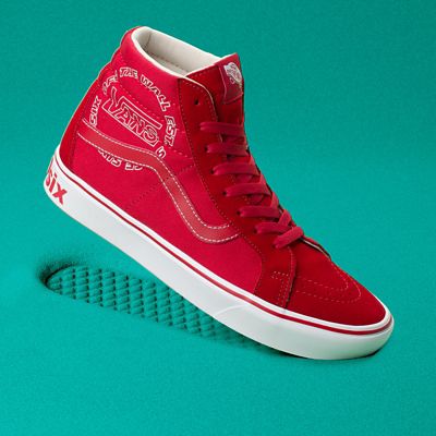Distort ComfyCush SK8-Hi Reissue Shoes | Red | Vans