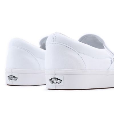 Vans comfycush white slip cheap on