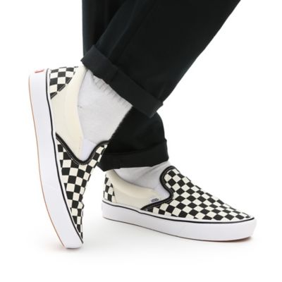 Comfycush Slip-On Shoes | Black, White | Vans