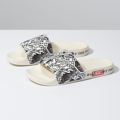 Lady Vans Slide-On Sandals Shoes | White | Vans
