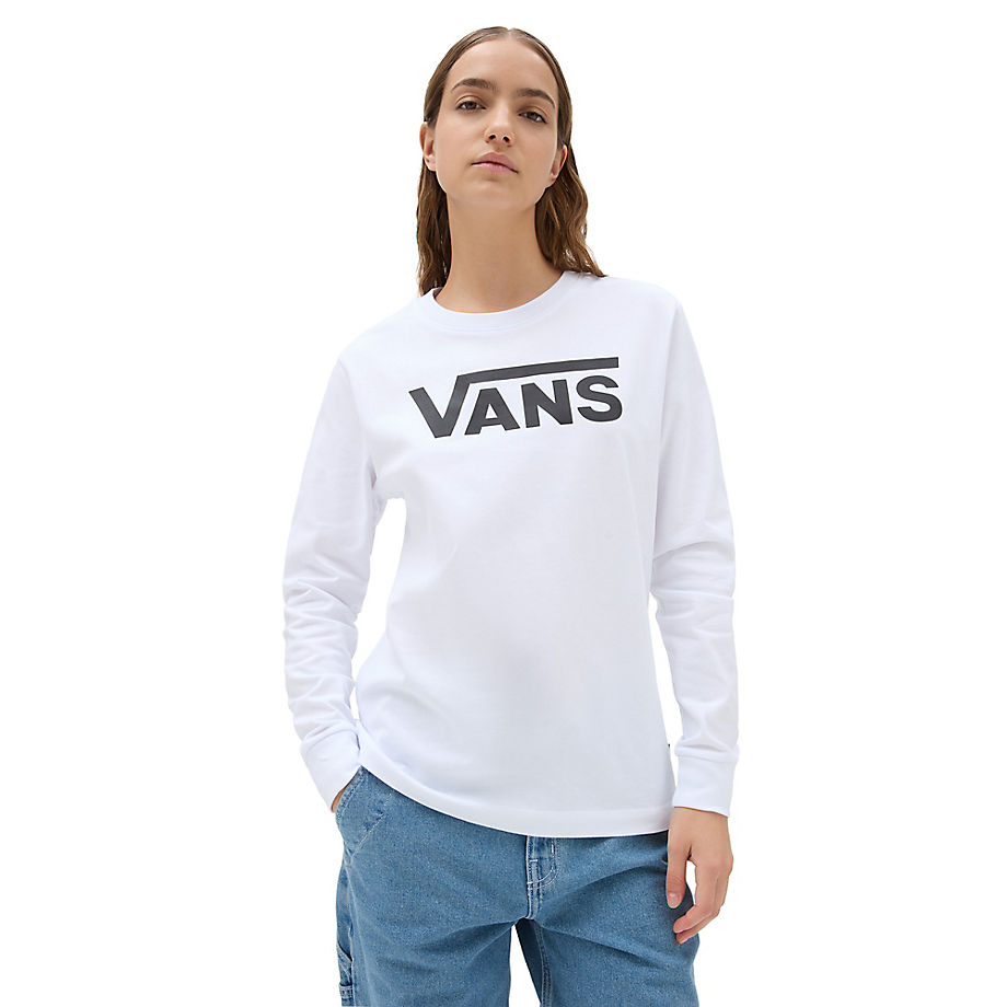 Vans Flying V Classic Long Sleeve T-shirt (white) Women White