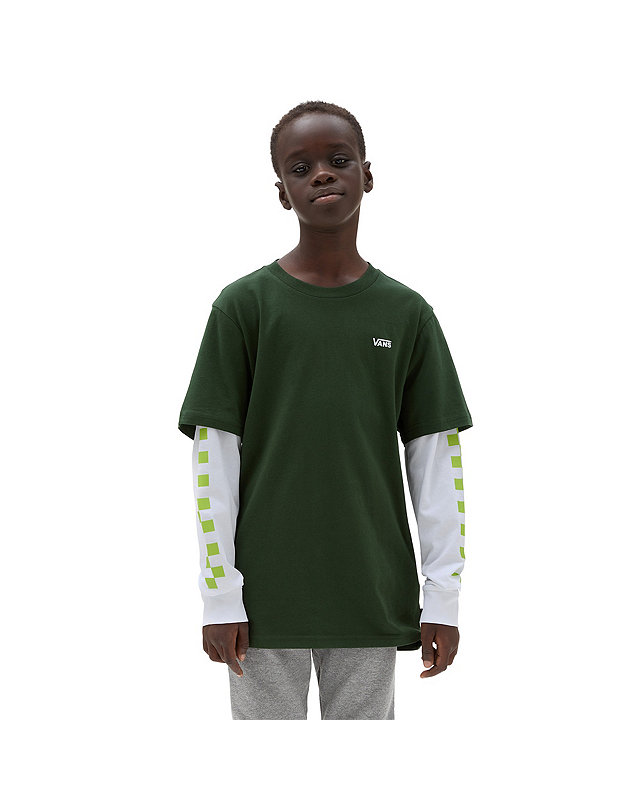 Camiseta de niños Long Check Twofer (8-14 años) 1