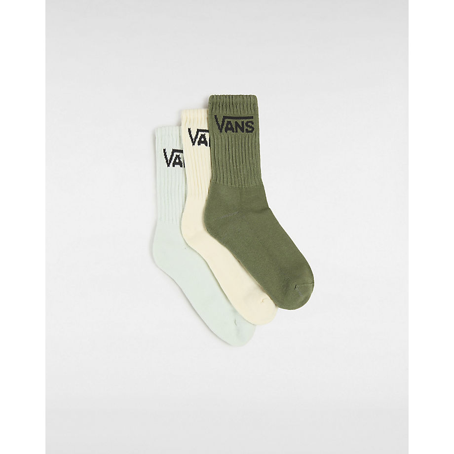Vans Classic Crew Socks (3 Pairs) (pale Aqua) Women Green