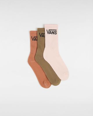 Vans Classic Crew Socks (3 Pairs) (autumn Leaf) Women Orange, Size 4-7.5