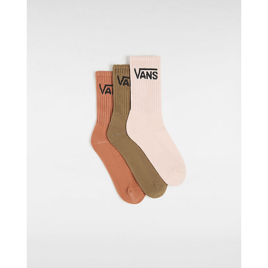 Vans Classic Crew Socks (3 Pairs) (autumn Leaf) Women Orange