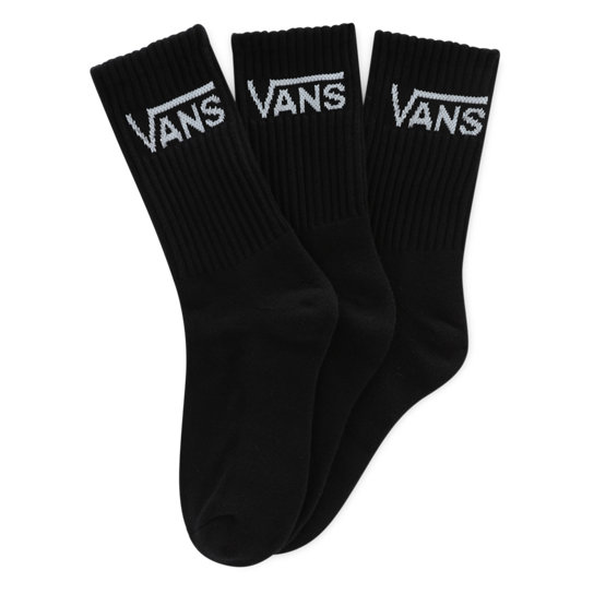Classic Crew Womens Socks (3 pairs) | Black | Vans
