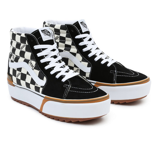 Checkerboard Sk8-Hi Stacked Shoes | Vans