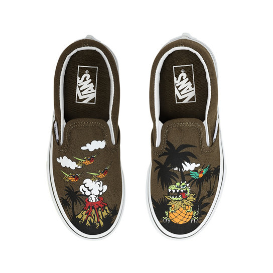 Kids Dineapple Floral Classic Slip-On Shoes (4-8 years) | Vans