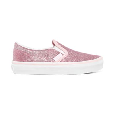 Kids Glitter Classic Slip-On Shoes (4-8 years) | Pink | Vans