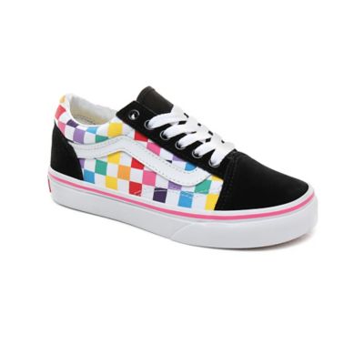 Kids rainbow sale checkerboard vans