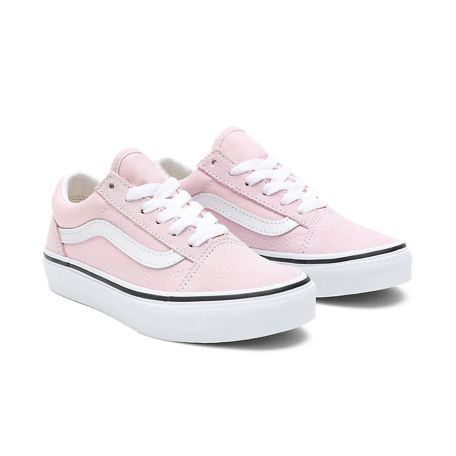 VANS Chaussures Junior Old Skool (4-8 Ans) (lilac Snow/true White) Enfant Rose, Taille 31.5