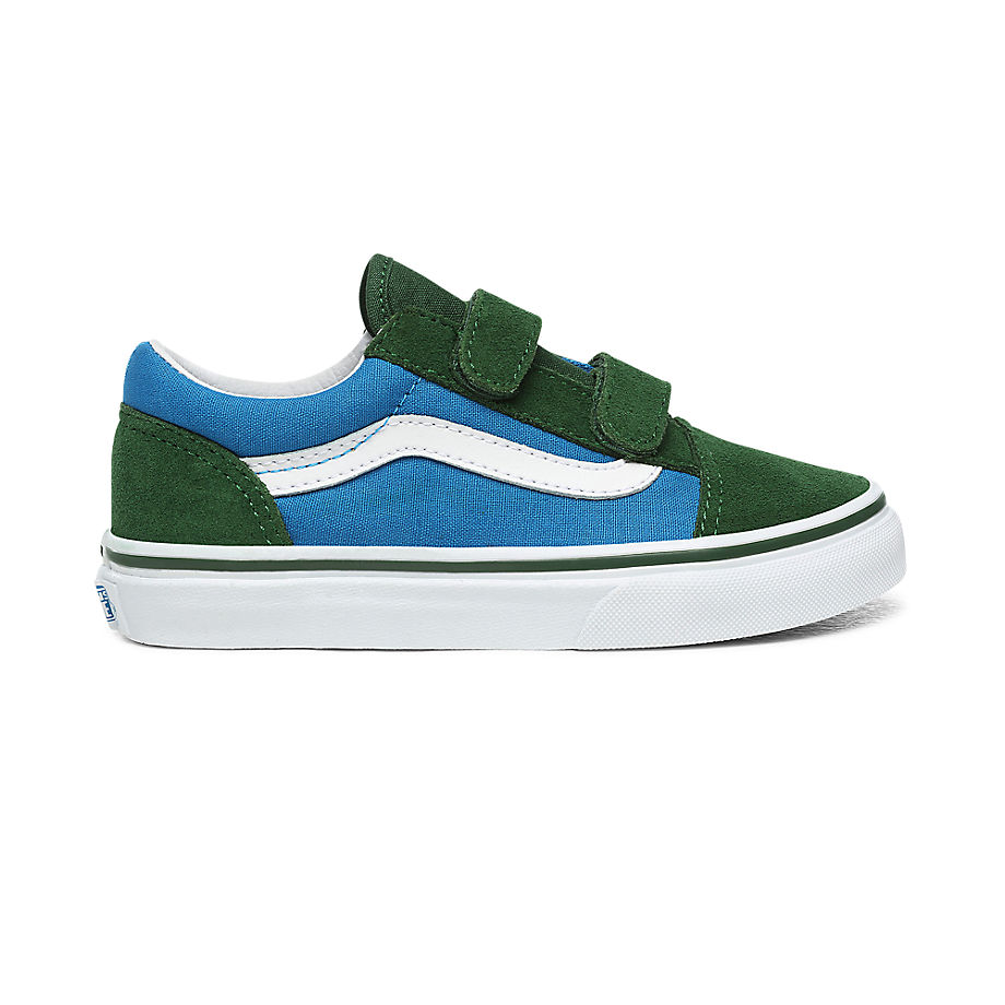VANS Chaussures Junior 2-tone Old Skool V (4-8 Ans) ((2-tone) Mediterranian Blue/greener Pastures) E