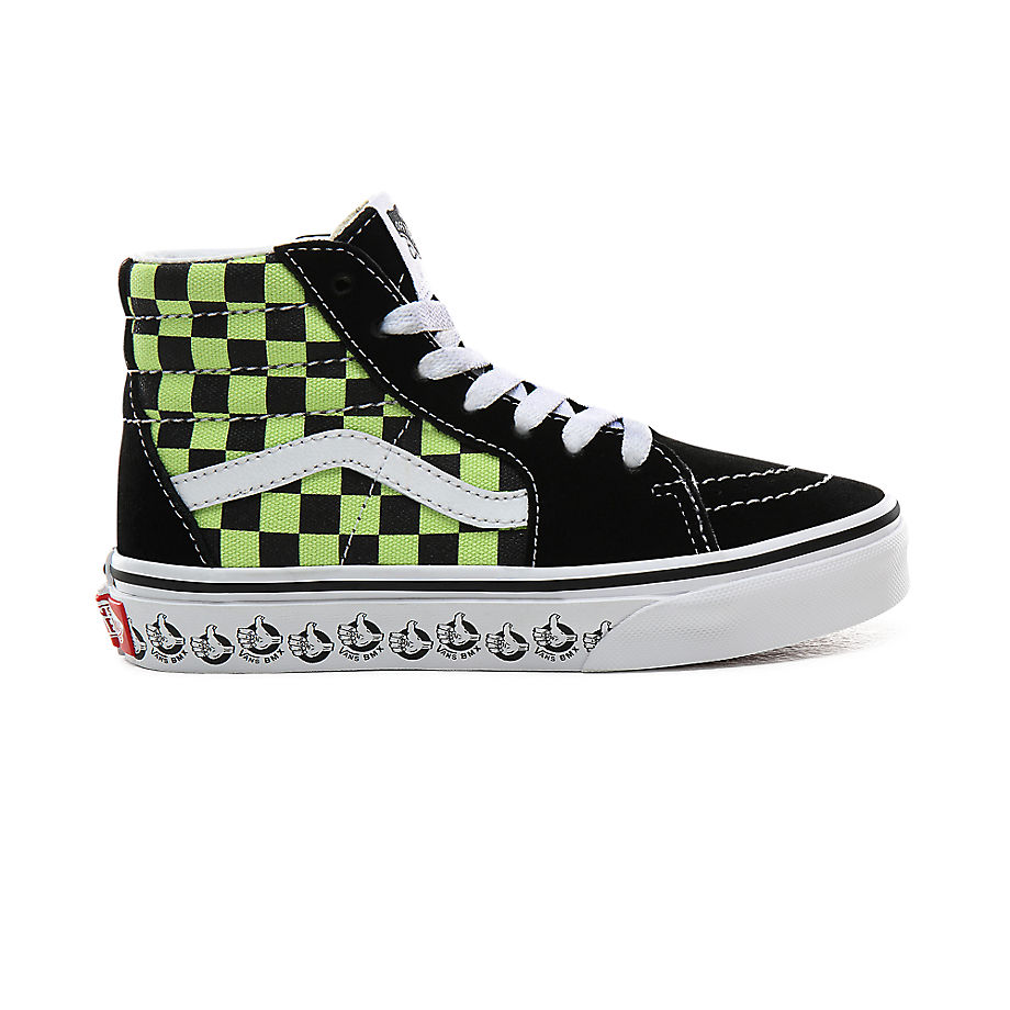 VANS Chaussures Junior Vans Bmx Sk8-hi (4-8 Ans) ((vans Bmx) Black/sharp Green) Enfant Noir, Taille 