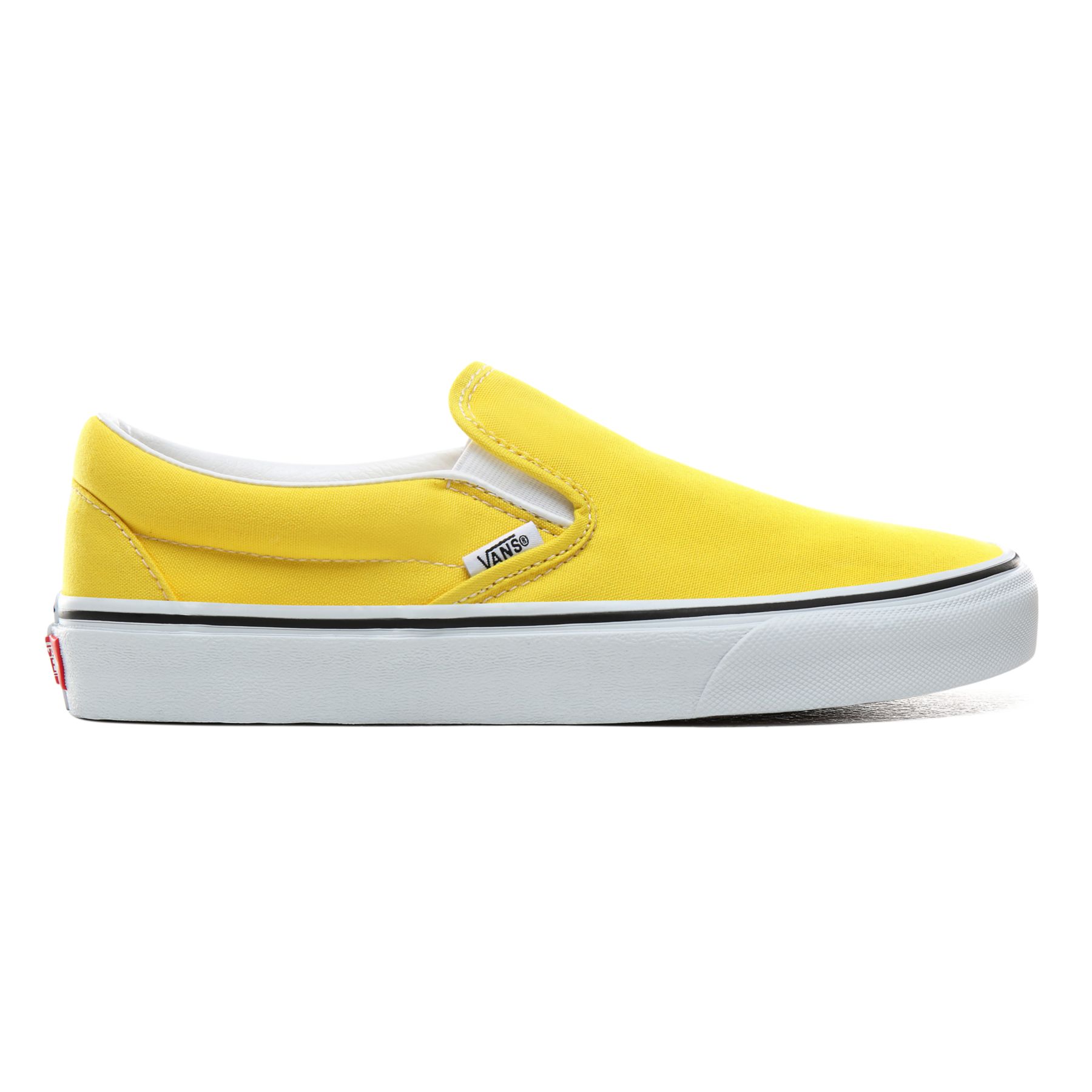 Light yellow shop slip on vans