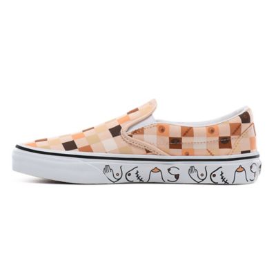 Nude checkered slip on 2024 vans