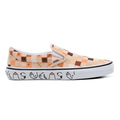 vans slip on rose damier