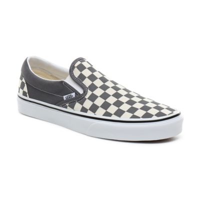 Light grey and clearance white checkered vans