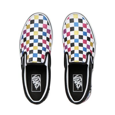 Glitter sales checkered vans