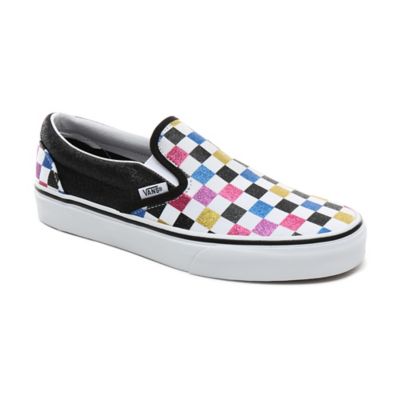 sparkle checkered vans