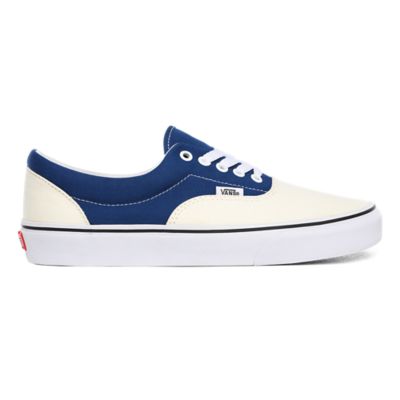 vans era 2 tone checkered blue & white skate shoes