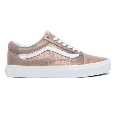 khaki and rose gold vans