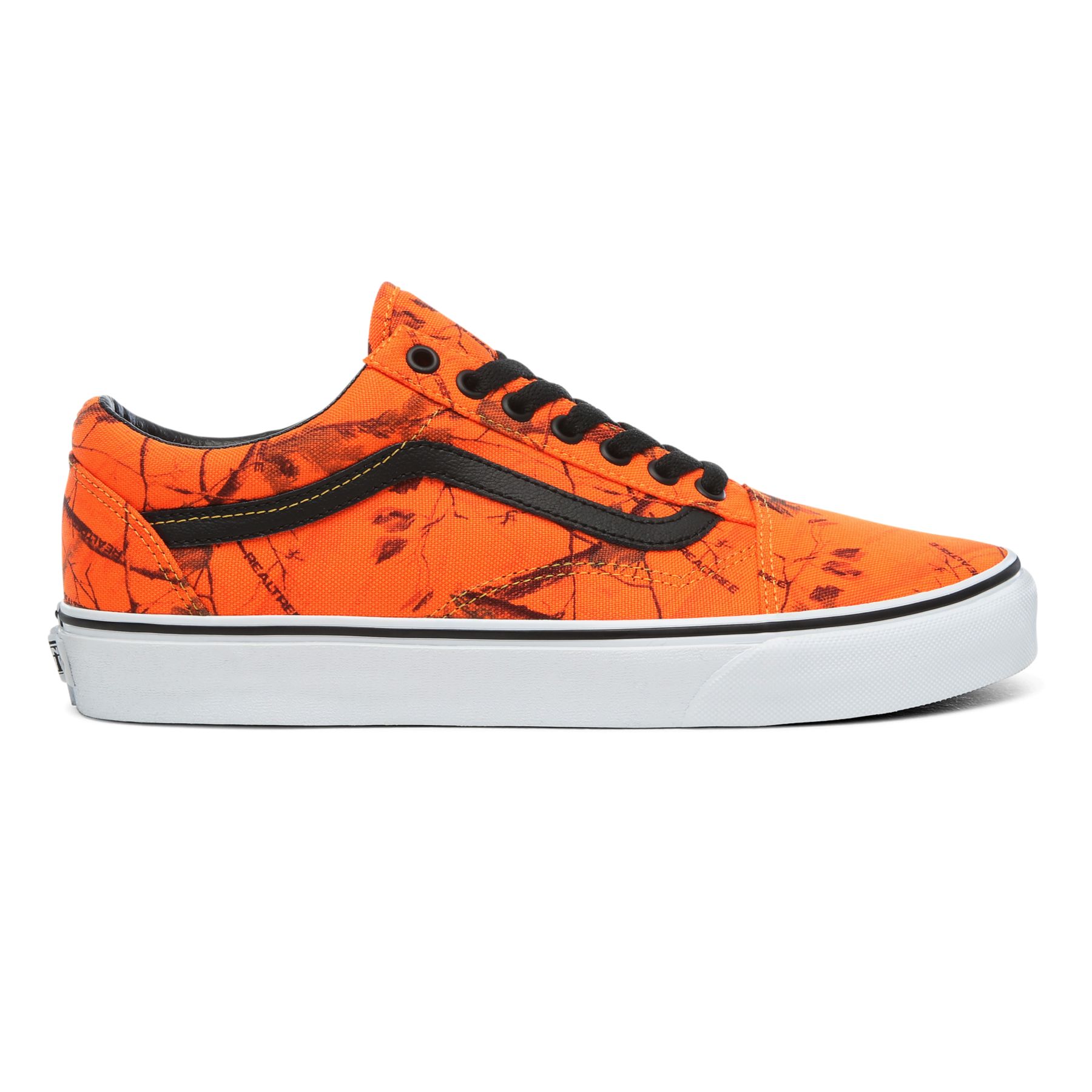 Black and outlet orange camo vans