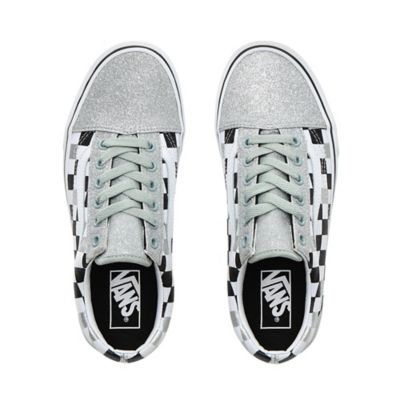 Silver and black checkered on sale vans