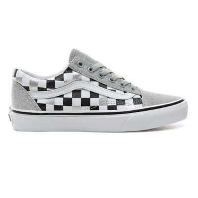 grey and white checkerboard old skool vans