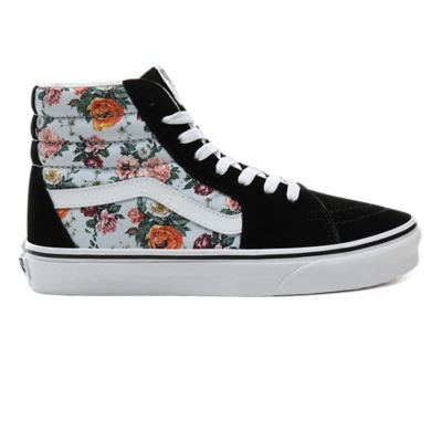 high top vans with flowers