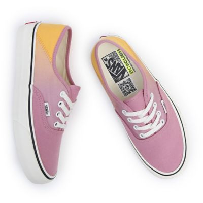 Blue pink yellow store vans