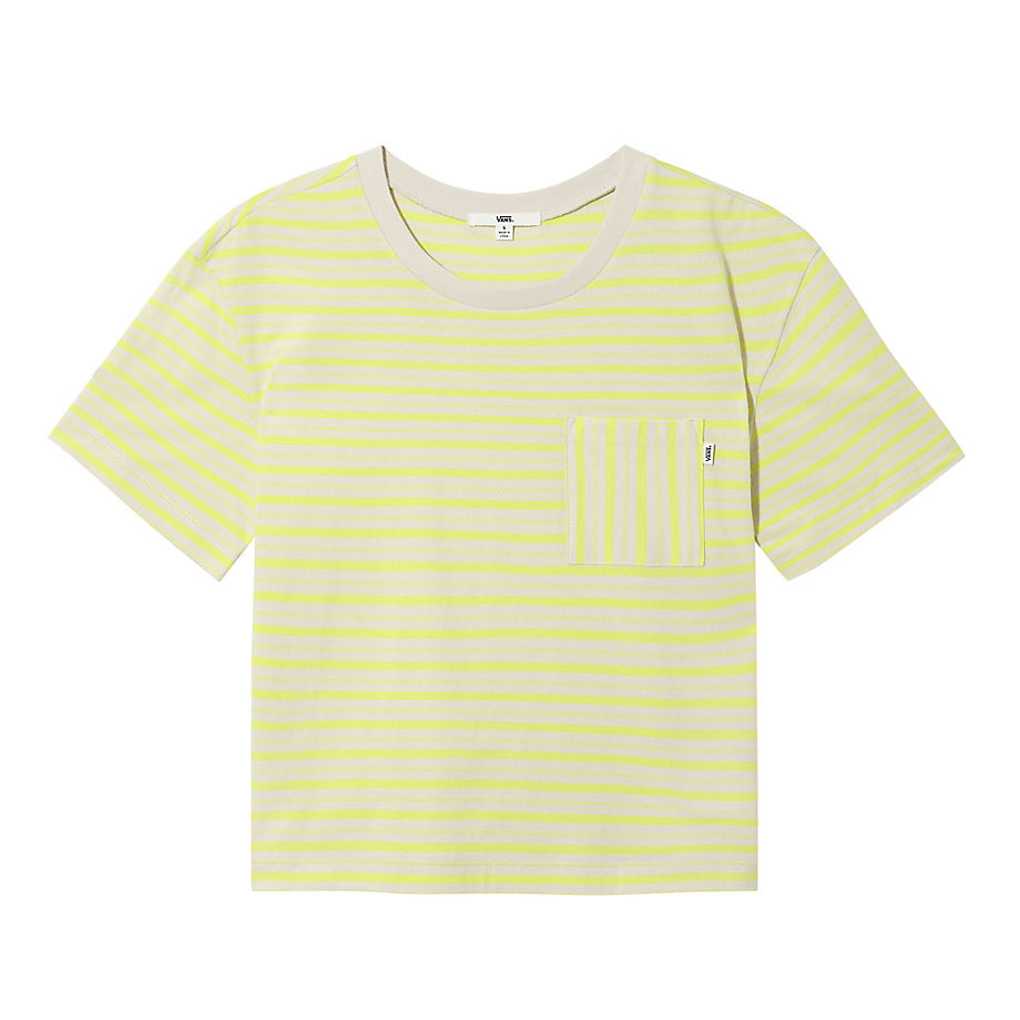 VANS T-shirt Mini Check (lemon Tonic) Femme Jaune, Taille L