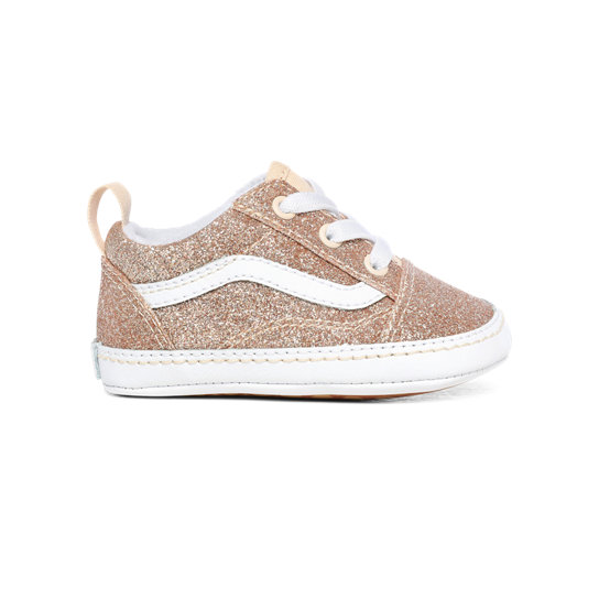 Infant Glitter Old Skool Crib Shoes (0-1 year) | Pink, Beige | Vans