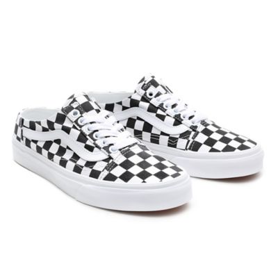 Checkerboard Skool Mule Shoes | Black | Vans