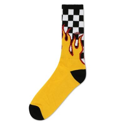 sav Og hold Normalt Flame Check Crew Socks | Black | Vans