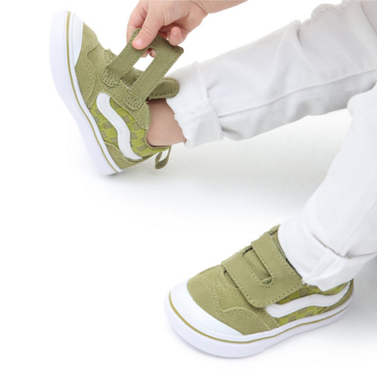 Damen Schuhe Stiefel Stiefel mit Keilabsatz Vans Segeltuch Kleinkinder Comfycush New Skool V Schuhe in Grün 