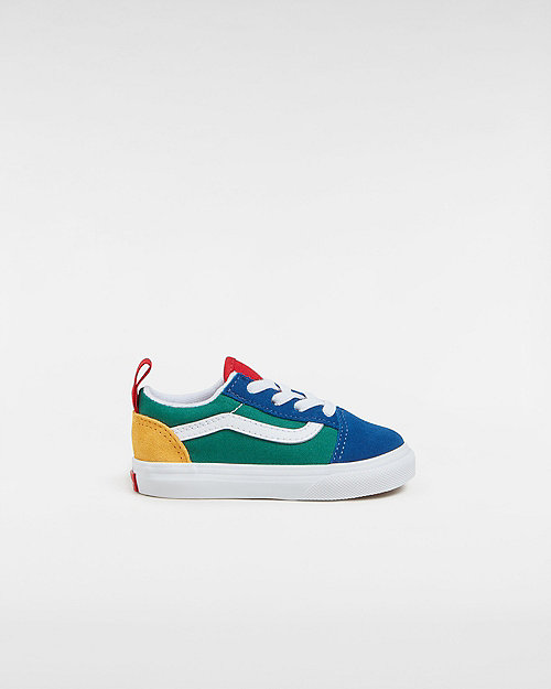 Vans Toddler Old Skool Elastic Lace Yacht Club Shoe(blue/green/yellow)