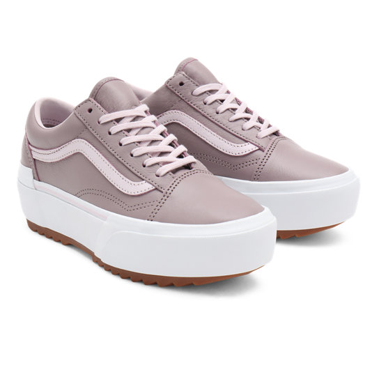 Tumbled Leather Old Skool Stacked Schuhe | Vans