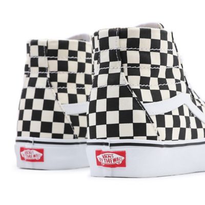 Vans black and white checkered store high tops