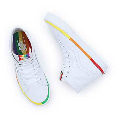 Vans Wildleder Rainbow Foxing Sk8-hi Tapered Schuhe in Weiß Damen Schuhe Sneaker Hoch Geschnittene Sneaker 