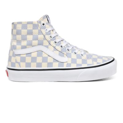 vans sk8 hi grey checkerboard