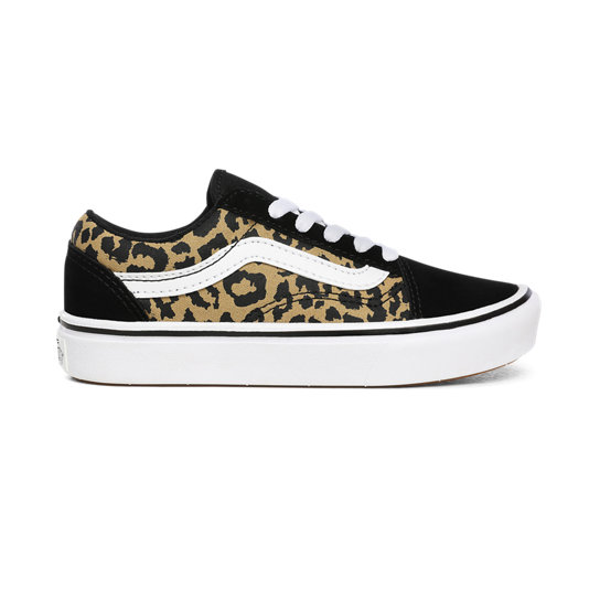 Kids Leopard ComfyCush Old Skool Shoes (4-8 years) | Black | Vans تحدي الاكل