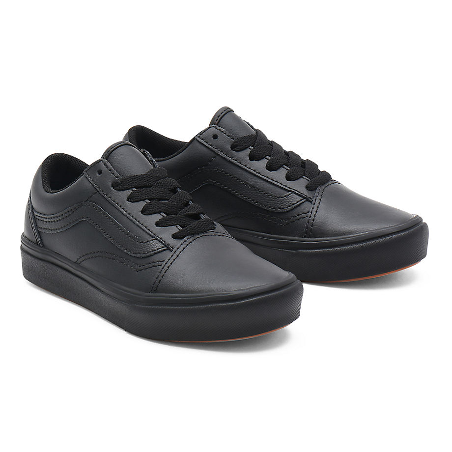 Vans Kids Classic Tumble Comfycush Old Skool Shoes (4-8 Years) ((classic Tumble) Black/black) Kids Black