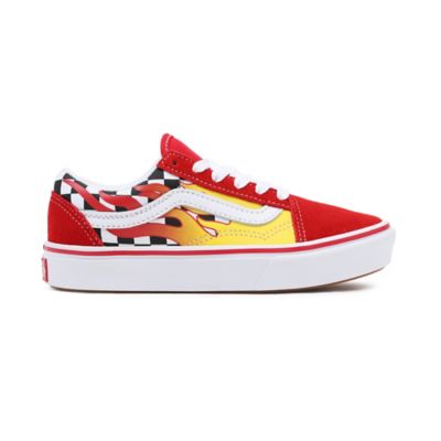 Red flame best sale checkered vans