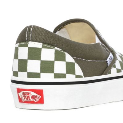 Vans slip best sale on checkerboard green