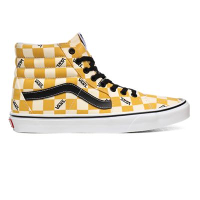vans yellow and black checkerboard