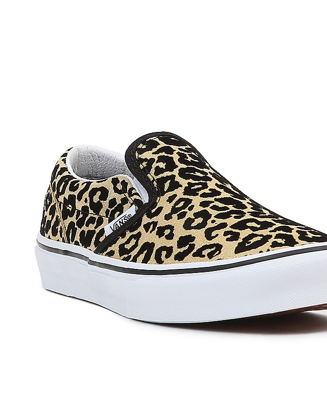Youth Flocked Leopard Classic Slip-On Shoes (8-14 years) 7