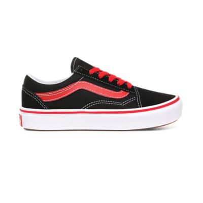 Black vans outlet with red stripe